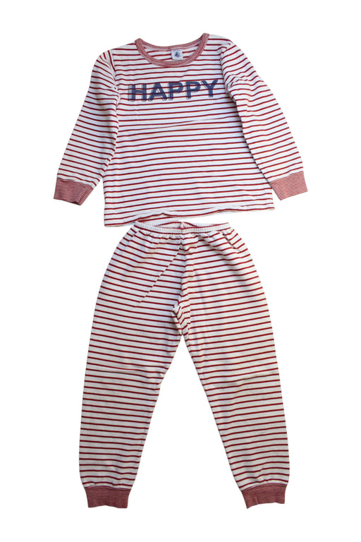 A Pink Pyjama Sets from Petit Bateau in size 6T for neutral. (Front View)