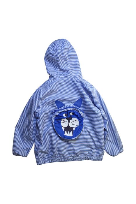 A Blue Rain Jackets from Seed in size 6T for boy. (Back View)