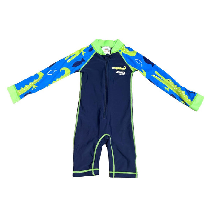 A Blue Rash Guards from Minnex in size 18-24M for boy. (Front View)