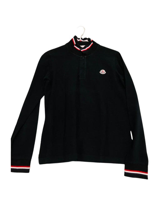 A Black Long Sleeve Polos from Moncler in size 14Y for boy. (Front View)