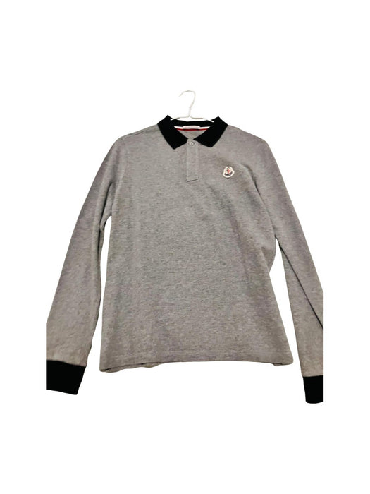 A Grey Long Sleeve Polos from Moncler in size 14Y for boy. (Front View)