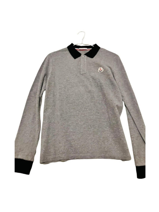A Grey Long Sleeve Polos from Moncler in size 14Y for boy. (Front View)