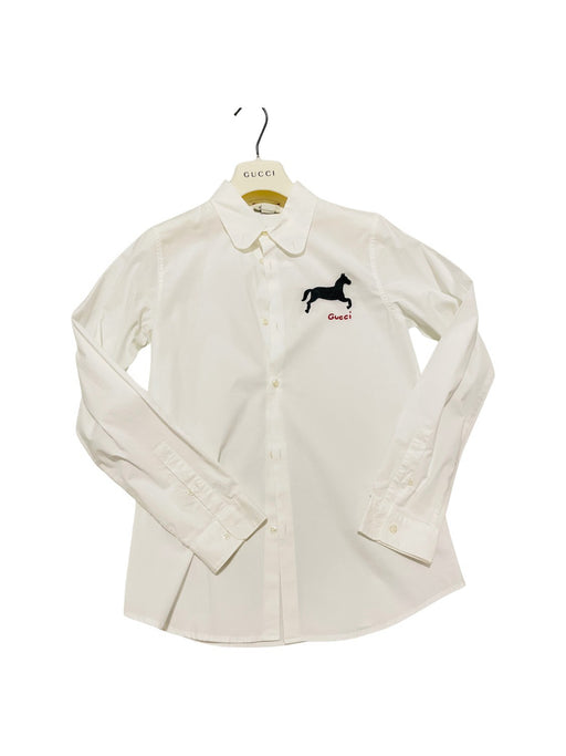 A White Long Sleeve Shirts from Gucci in size 12Y for boy. (Front View)