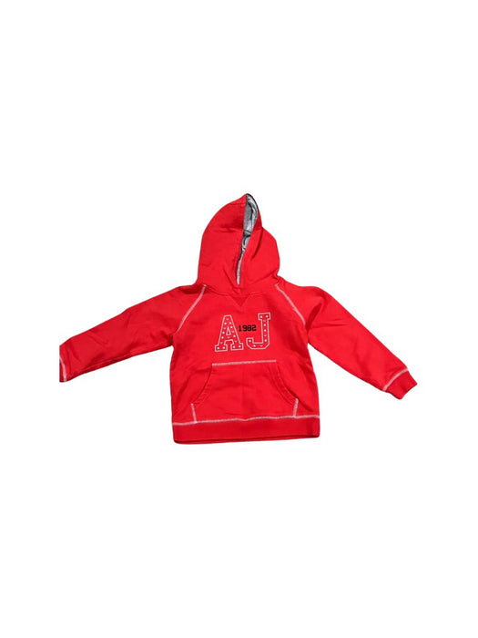 A Red Hooded Sweatshirts from Armani in size 5T for boy. (Front View)