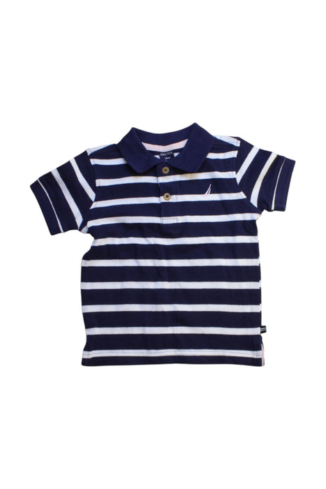 A Navy Short Sleeve Polos from Nautica in size 12-18M for boy. (Front View)