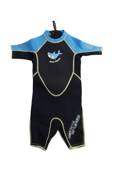 A Black Wetsuits from Watersports in size 4T for boy. (Front View)
