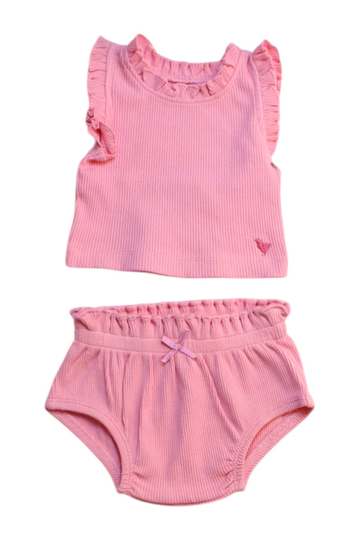 A Pink Shorts Sets from Pink Chicken in size 0-3M for girl. (Front View)