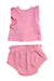 A Pink Shorts Sets from Pink Chicken in size 0-3M for girl. (Back View)