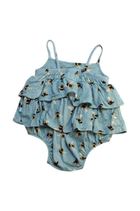 A Blue Sleeveless Rompers from Posh Peanut in size 3-6M for girl. (Back View)