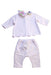 A White Pants Sets from Jacadi in size 0-3M for girl. (Front View)