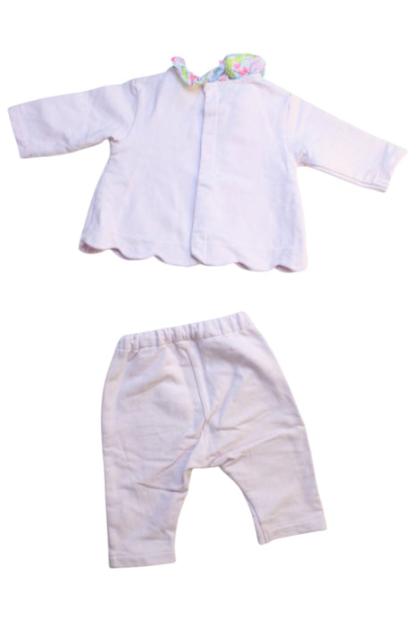 A White Pants Sets from Jacadi in size 0-3M for girl. (Back View)