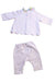 A White Pants Sets from Jacadi in size 0-3M for girl. (Back View)