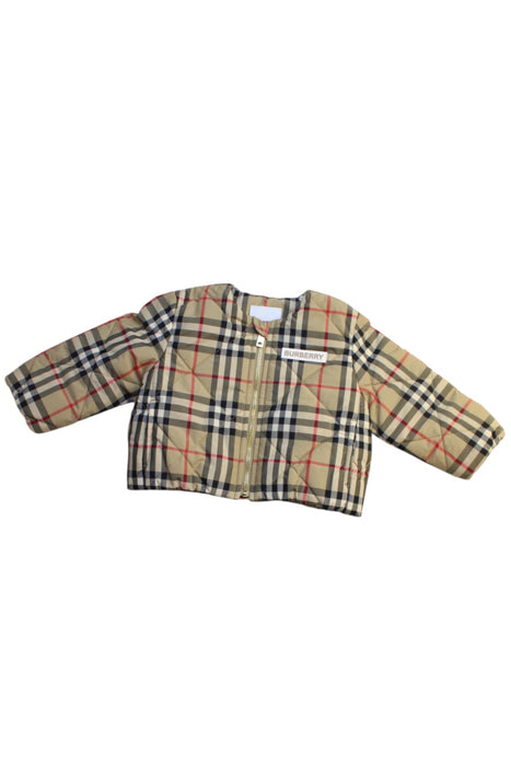 A Beige Puffer/Quilted Jackets from Burberry in size 3-6M for neutral. (Front View)