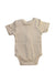 A Beige Short Sleeve Bodysuits from Colored Organics in size Newborn for neutral. (Back View)