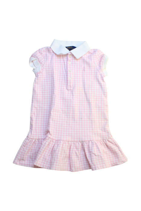 A Pink Short Sleeve Dresses from Polo Ralph Lauren in size 4T for girl. (Front View)