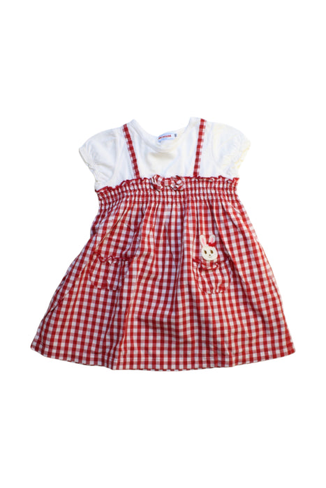 A Red Dress Sets from Double B Mikihouse in size 3T for girl. (Front View)