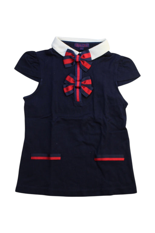 A Navy Short Sleeve Tops from Nicholas & Bears in size 6T for girl. (Front View)