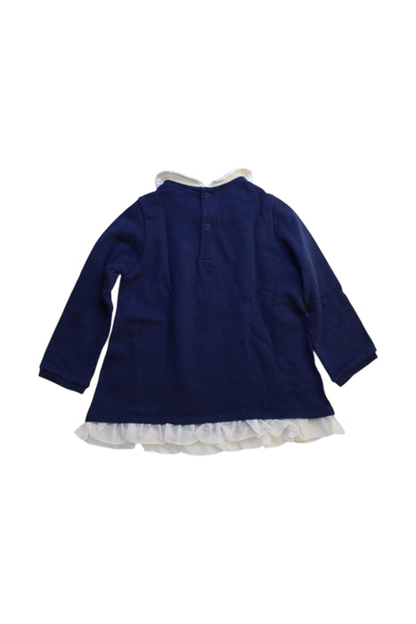 A Navy Long Sleeve Tops from Miki House in size 5T for girl. (Back View)