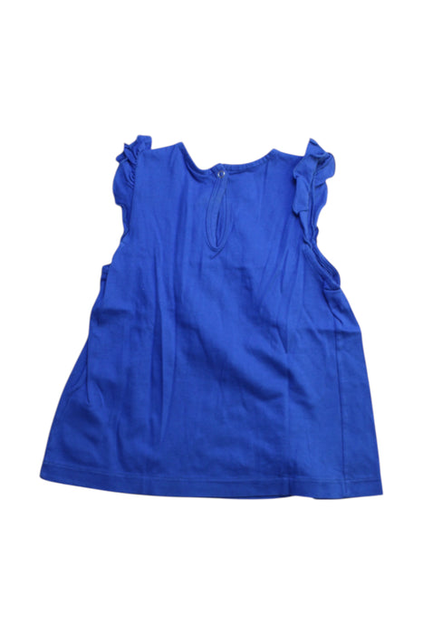 A Blue Sleeveless Dresses from Petit Bateau in size 4T for girl. (Back View)