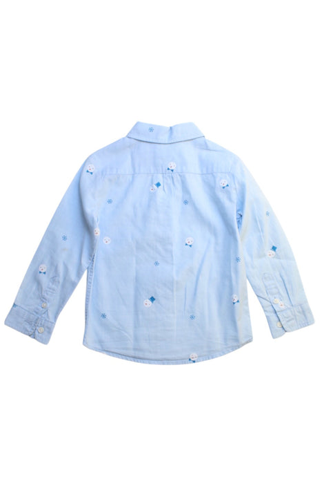 A Blue Long Sleeve Shirts from Jacadi in size 3T for boy. (Back View)