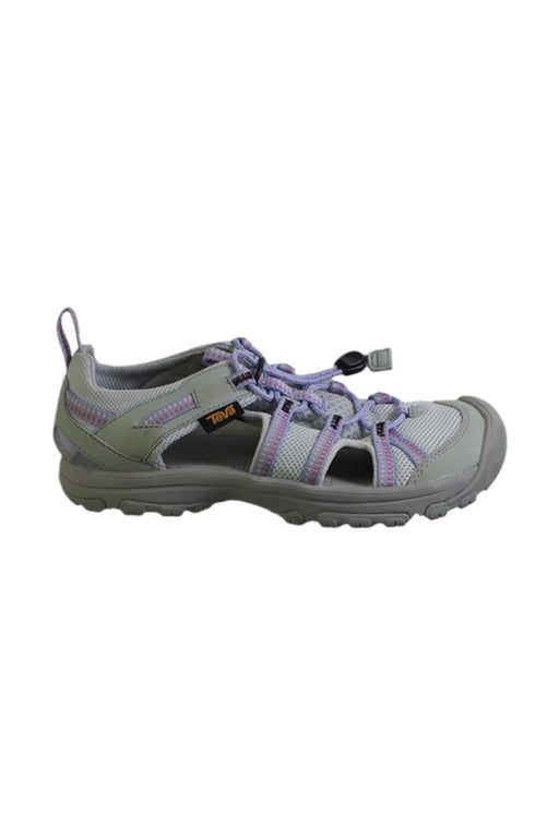 A Grey Sandals from Teva in size 7Y for girl. (Front View)
