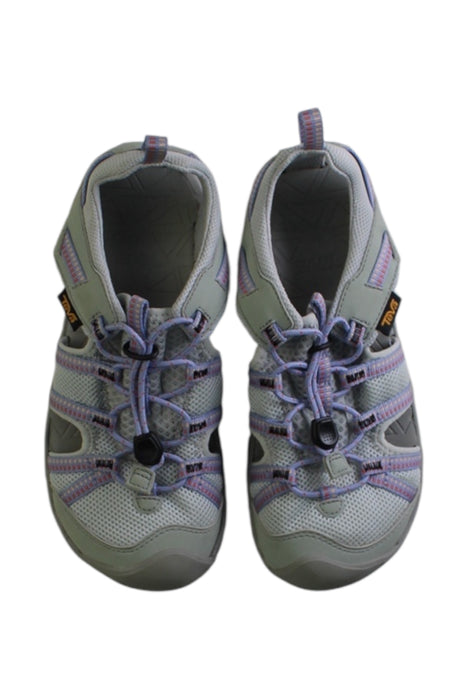 A Grey Sandals from Teva in size 7Y for girl. (Back View)