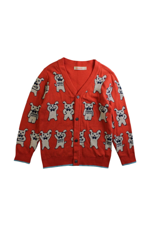 A Red Cardigans from Momonittu in size 6T for neutral. (Front View)