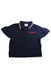 A Navy Short Sleeve Polos from Burberry in size 6T for girl. (Front View)