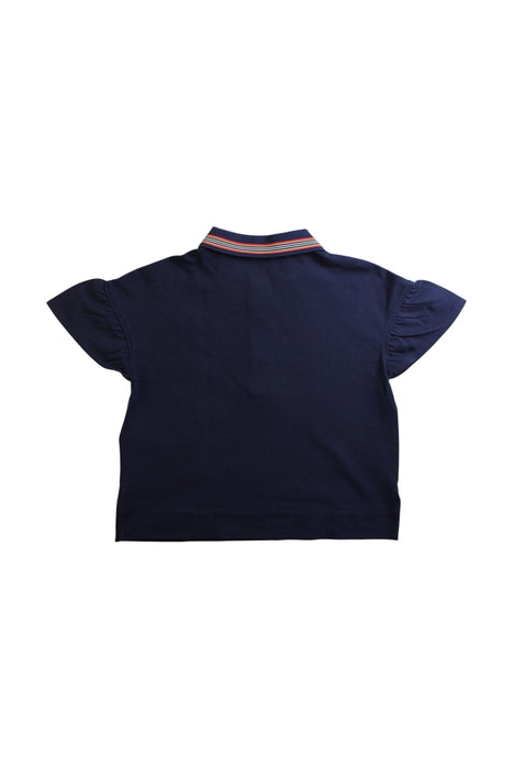 A Navy Short Sleeve Polos from Burberry in size 6T for girl. (Back View)
