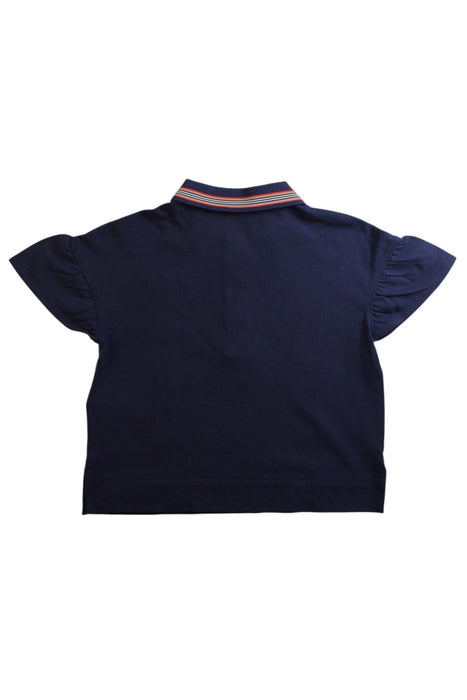 A Navy Short Sleeve Polos from Burberry in size 6T for girl. (Back View)