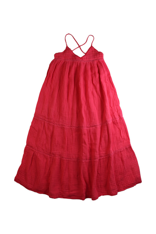 A Red Sleeveless Dresses from Bonton in size 8Y for girl. (Front View)