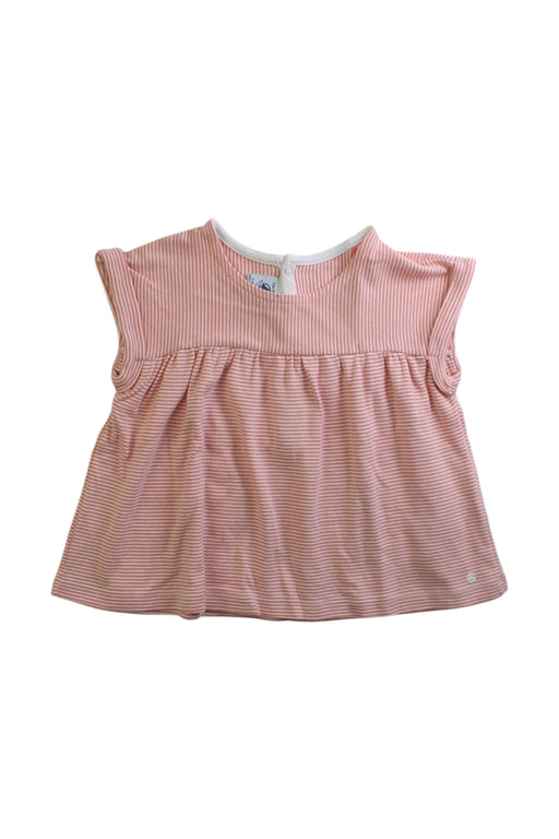 A Pink Sleeveless Tops from Petit Bateau in size 2T for girl. (Front View)