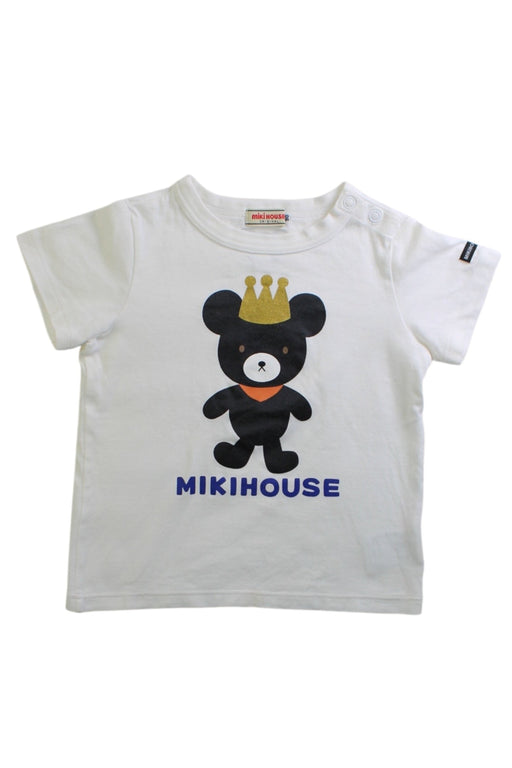 A White Short Sleeve T Shirts from Miki House in size 18-24M for boy. (Front View)