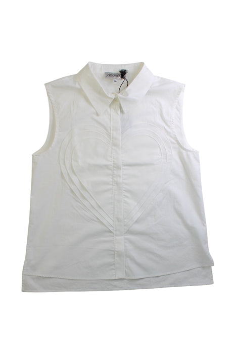 A White Sleeveless Tops from Simonetta in size 14Y for girl. (Front View)