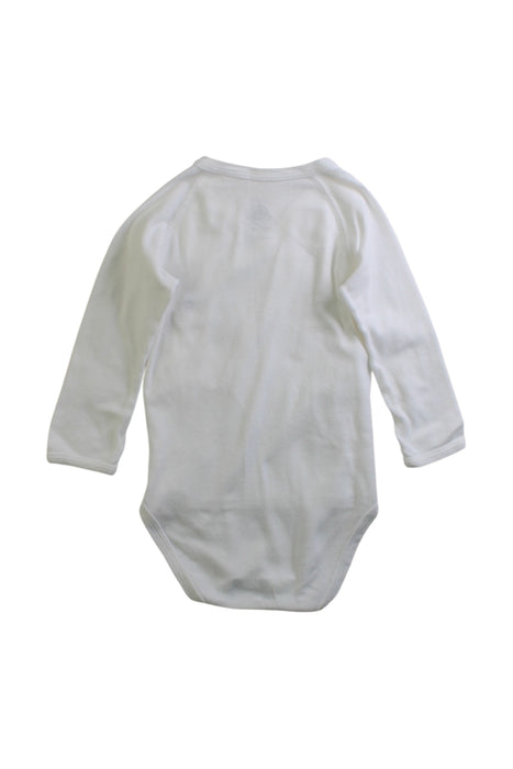 A White Long Sleeve Bodysuits from Petit Bateau in size 12-18M for girl. (Back View)