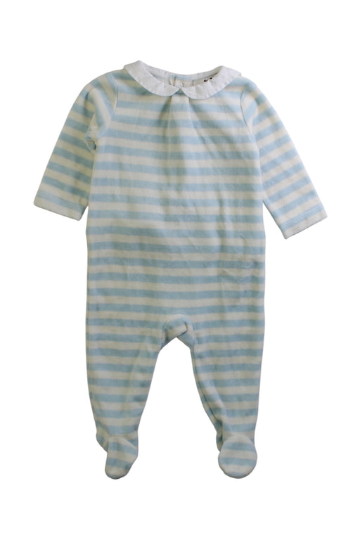 A Blue Onesies from Cyrillus in size 0-3M for boy. (Front View)