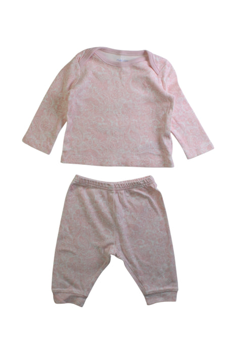 A Pink Pyjama Sets from Ralph Lauren in size 3-6M for girl. (Front View)