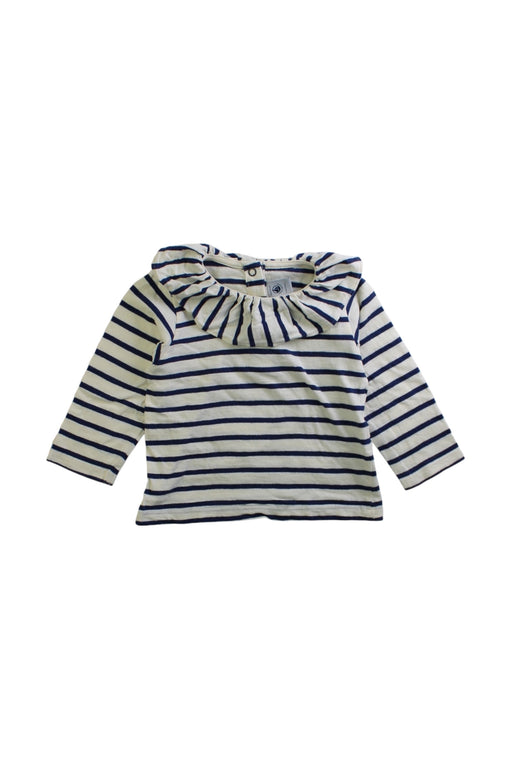 A White Long Sleeve T Shirts from Petit Bateau in size 6-12M for girl. (Front View)