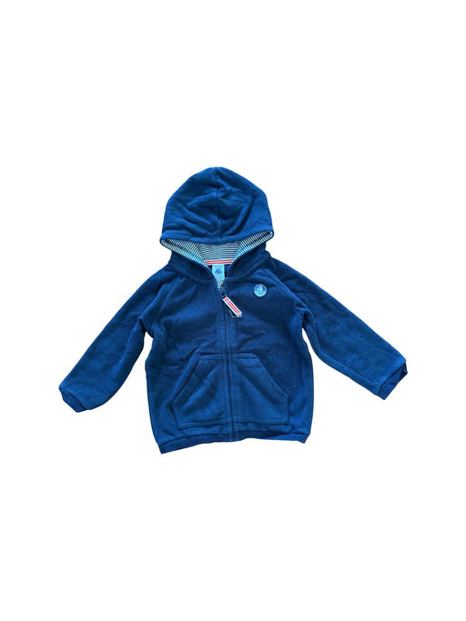 A Blue Hooded Sweatshirts from Petit Bateau in size 12-18M for neutral. (Front View)