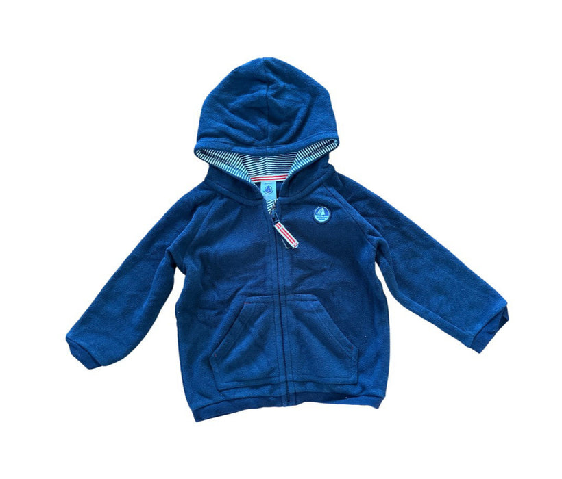 A Blue Hooded Sweatshirts from Petit Bateau in size 12-18M for neutral. (Front View)