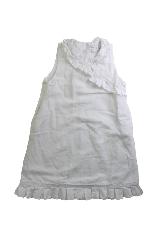 A White Sleeveless Dresses from Chateau de Sable in size 6T for girl. (Front View)