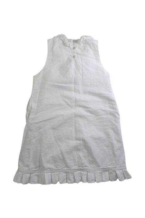 A White Sleeveless Dresses from Chateau de Sable in size 6T for girl. (Back View)