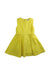 A Yellow Sleeveless Dresses from Jacadi in size 6T for girl. (Front View)