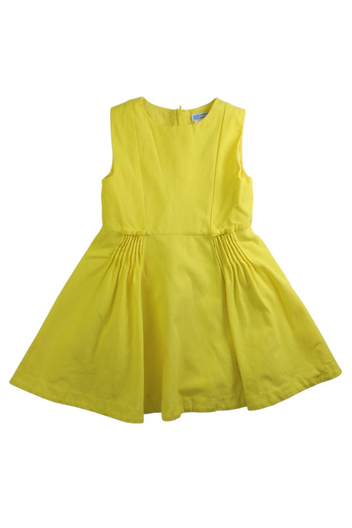A Yellow Sleeveless Dresses from Jacadi in size 6T for girl. (Front View)