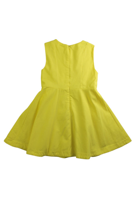 A Yellow Sleeveless Dresses from Jacadi in size 6T for girl. (Back View)