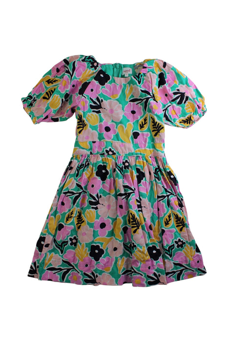 A Multicolour Short Sleeve Dresses from Seed in size 5T for girl. (Front View)