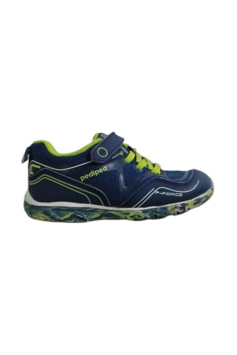 A Navy Sneakers from pediped in size 3T for boy. (Front View)