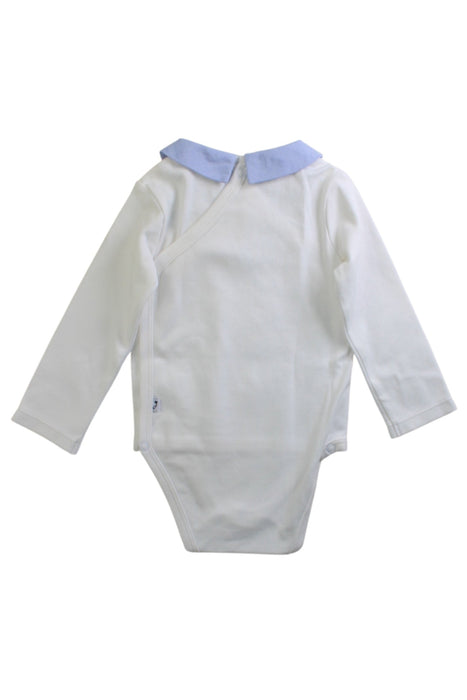 A White Long Sleeve Bodysuits from Jacadi in size 6-12M for boy. (Back View)