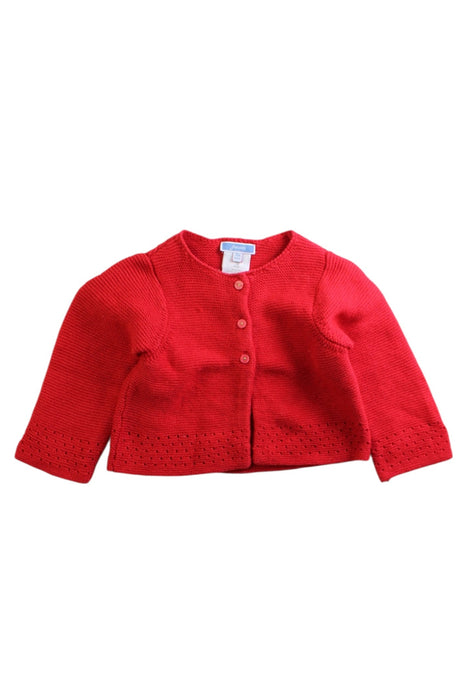A Red Cardigans from Jacadi in size 12-18M for girl. (Front View)