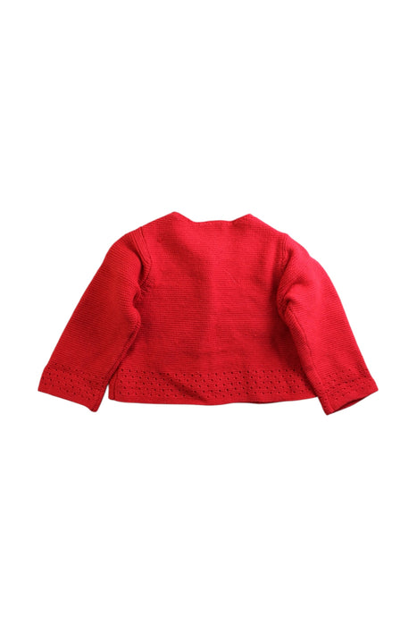 A Red Cardigans from Jacadi in size 12-18M for girl. (Back View)
